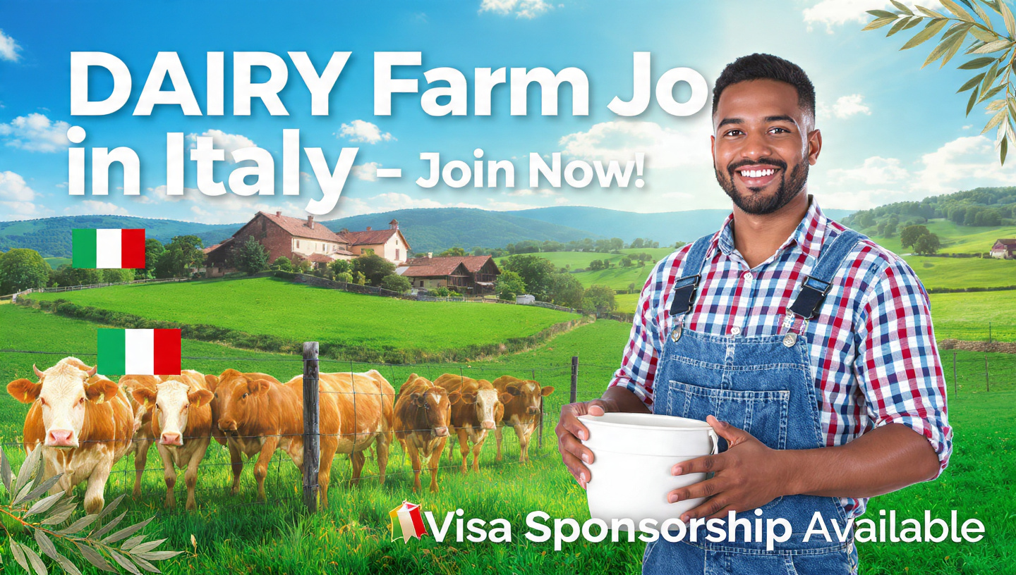 Dairy Farm Worker Jobs in Italy with Visa Sponsorshipc