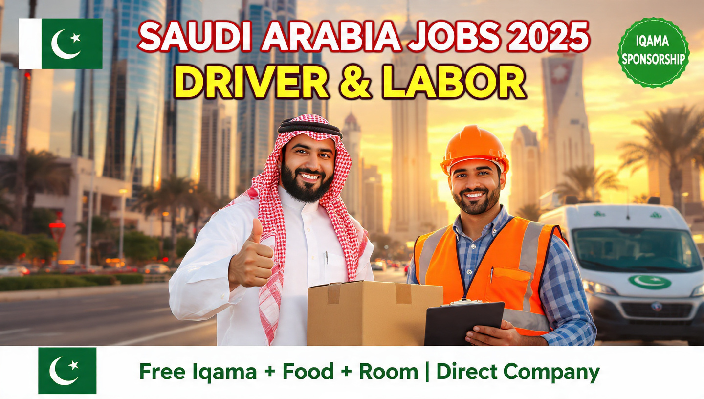 Driver and Labor Jobs in Saudi Arabia 2025-26 – Iqama Sponsorship Available