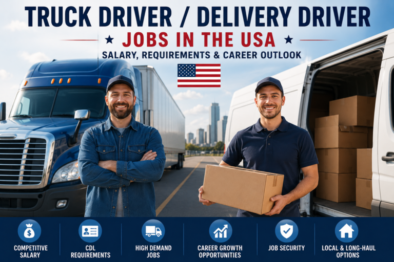Truck Driver / Delivery Driver Jobs in the USA: Salary, Requirements and Career Outlook